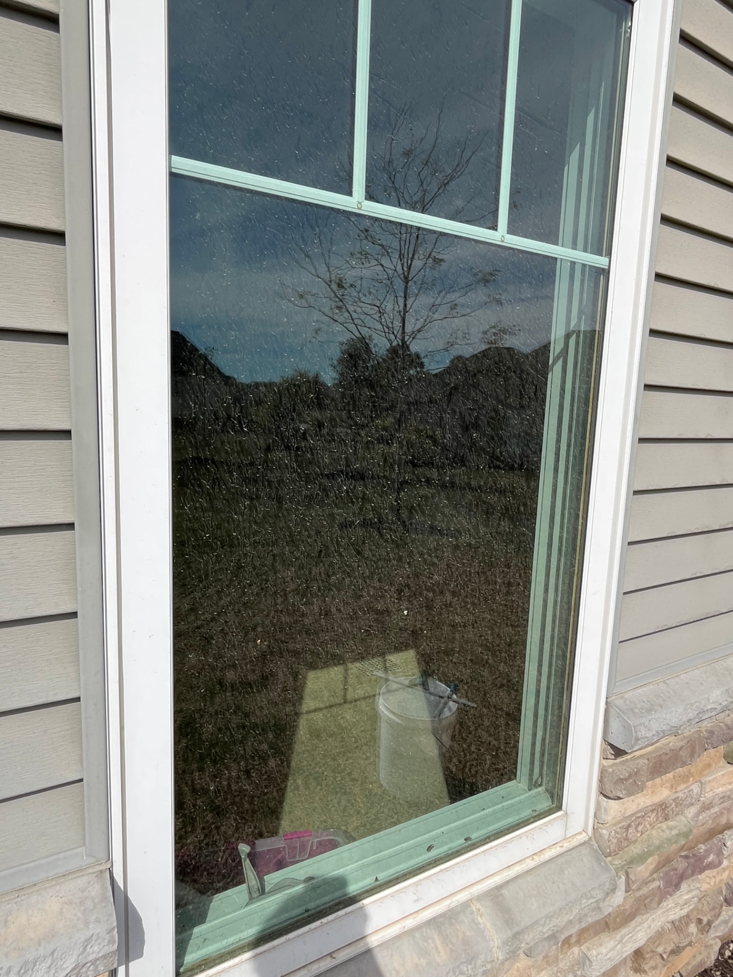Residential double-hung — Before window cleaning by Window Shine